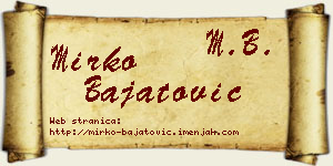 Mirko Bajatović vizit kartica